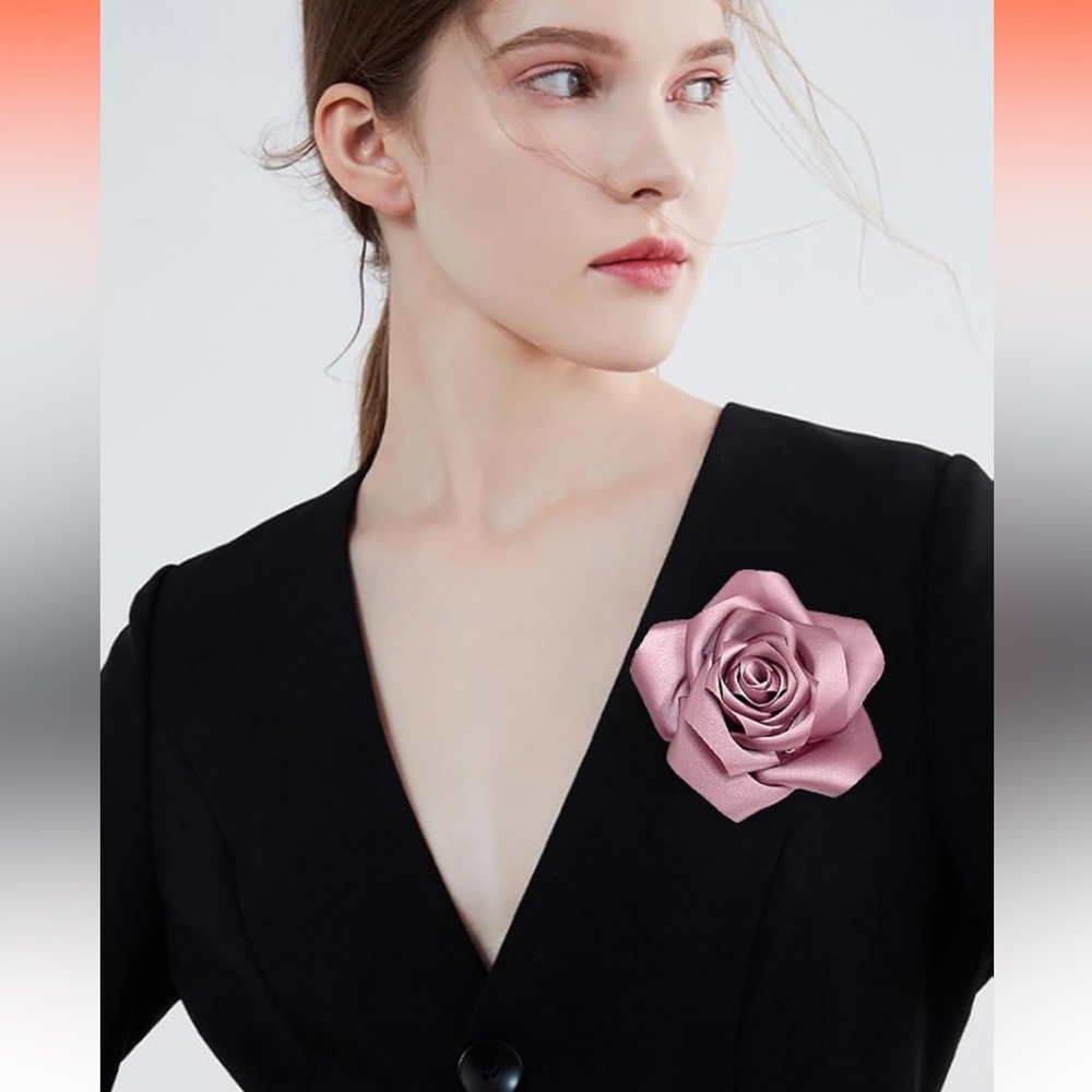 Pink Rose Hair Clip or Brooch